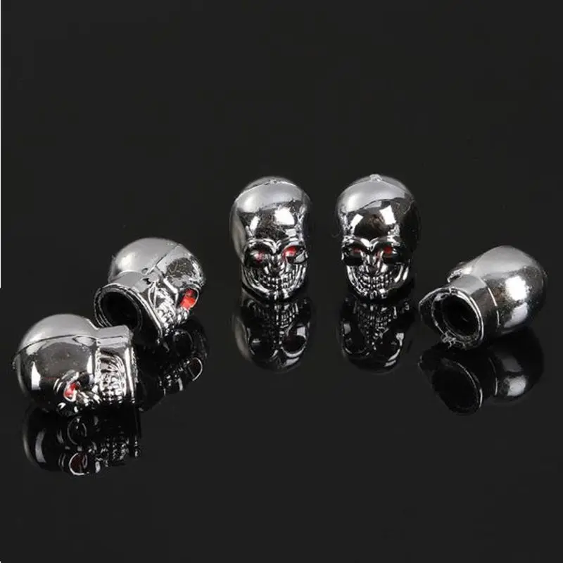 

5Pc Skull Tyre Tire Wheel Car Auto Valves Cap Dust Stem Cover BicycleMotocycle