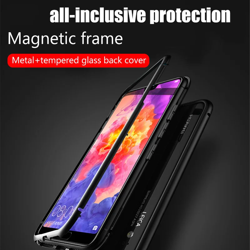 Магнитный металлический чехол для Huawei P30 P20 Honor 10 Mate 20 Pro P Smart 2019 Nova 3 3i 4 задняя