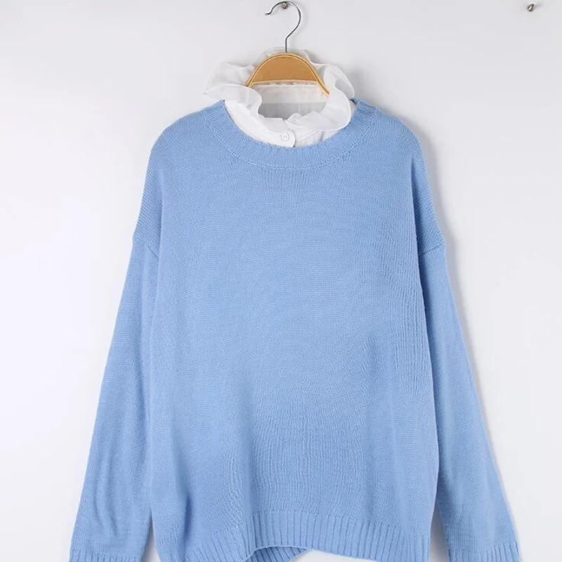 

2021 Women Sweet Layer Agaric Ruffles Stand False Fake Collar Button Down Half-Shirt