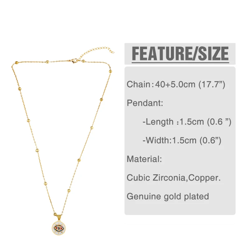 OCESRIO ожерелье от сглаза турецкое Золотое ювелирное изделие настоящее золото