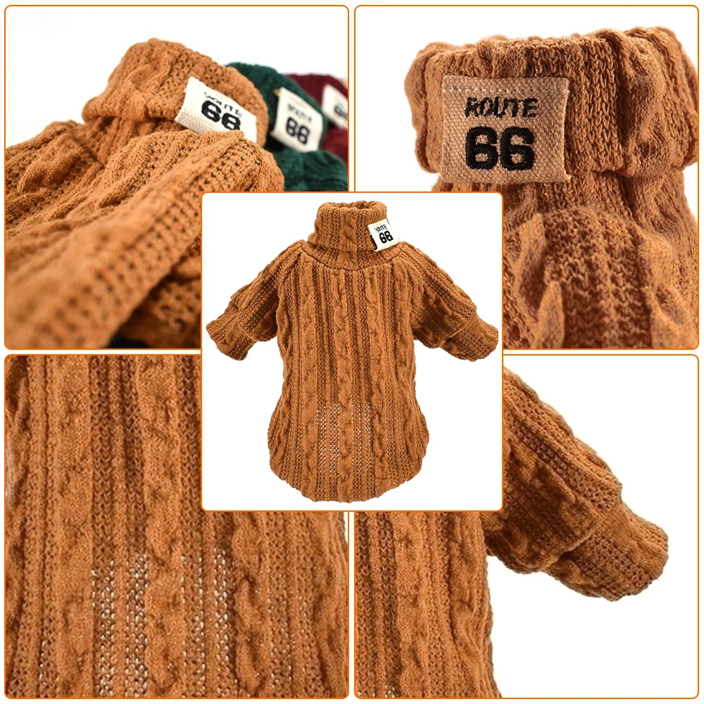 Pet Dog Sweater Cat Turtleneck Sweater Winter Warm Knitted Dog Clothes Small Dogs Clothing Puppy Coat Pet Wearing Products