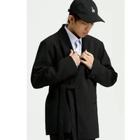mens kimono spring and autumn leisure suit jacket mens suit top large black coat youth trend