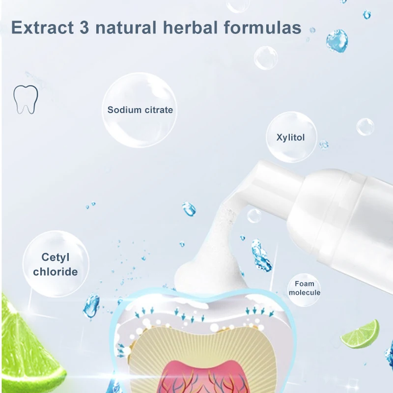 

Foam Toothpaste Deep Cleaning Teeth Whitening Stain Removal Refreshing Toothpaste THJ99