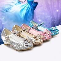 children princess shoes for girls sandals high heel glitter shiny rhinestone enfants fille female party dress shoes