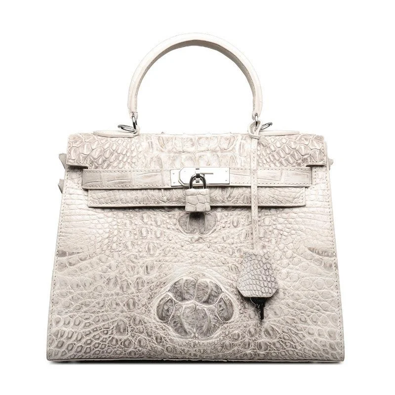 

Private customized crocodile leather handbag fashionable and versatile Himalayan white women's New Design Fashion free shipping