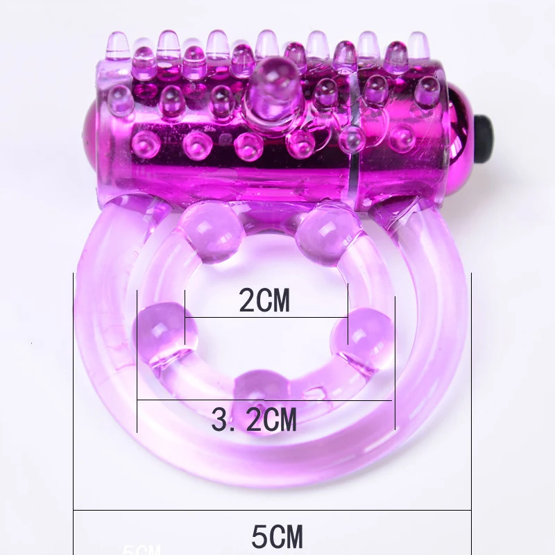 Для мужчин двойное вибрирующее кольцо на пенис из мягкого прозрачного пластика в