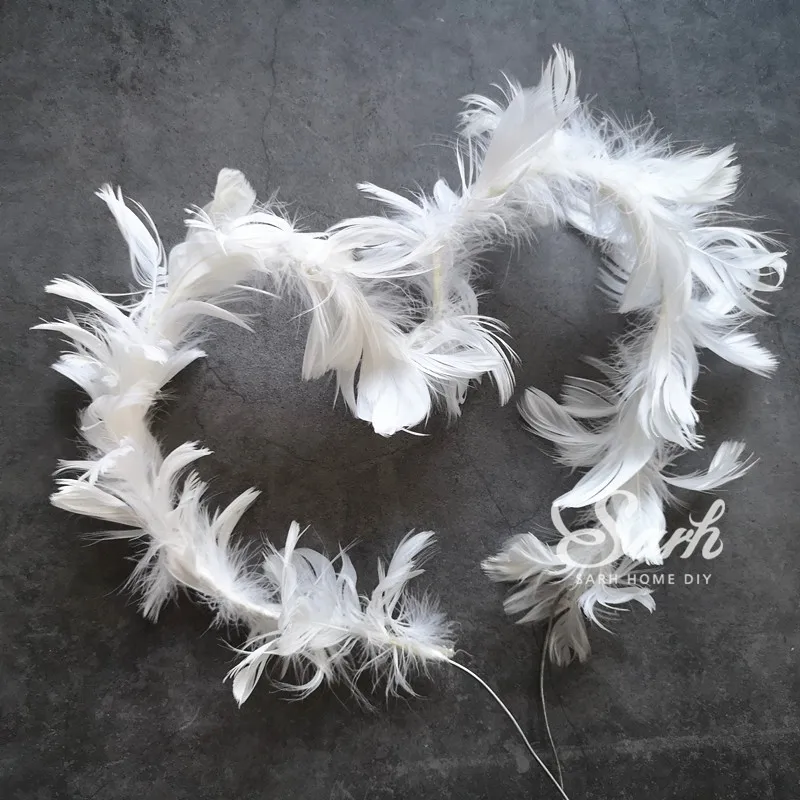 Angel feather Платье, сумка, украшение в виде кролика, морковный венок, Hairball, арка, топперы для торта, день рождения, вечеринка для детей, подарок для выпечки, любовь - Color: Angel feather