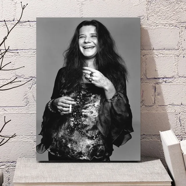 

Canvas Printed Janis Joplin Music Black Wall Art Poster Paintings Modern Home Decor Modular Pictures No Frame For Living Room