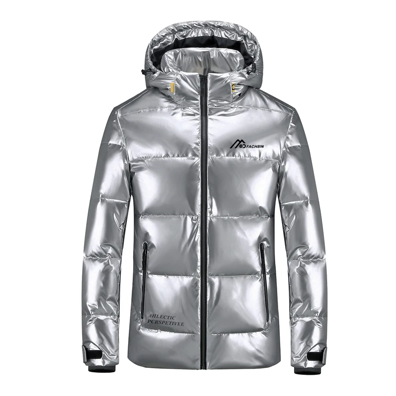 New Men's Hooded Casual 90% White Duck Down Jacket Thick Warm Shiny Parka Coat 2021 Men's Winter Clothing Down Jackets Coats