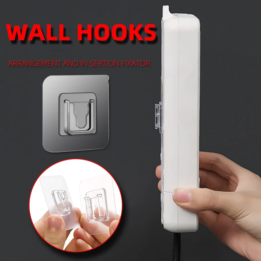 

Double-Sided Adhesive Wall Hooks Hanger Strong Transparent Adhesive Hook Suction Cups Storage Wall Holder For Home and Kitchen