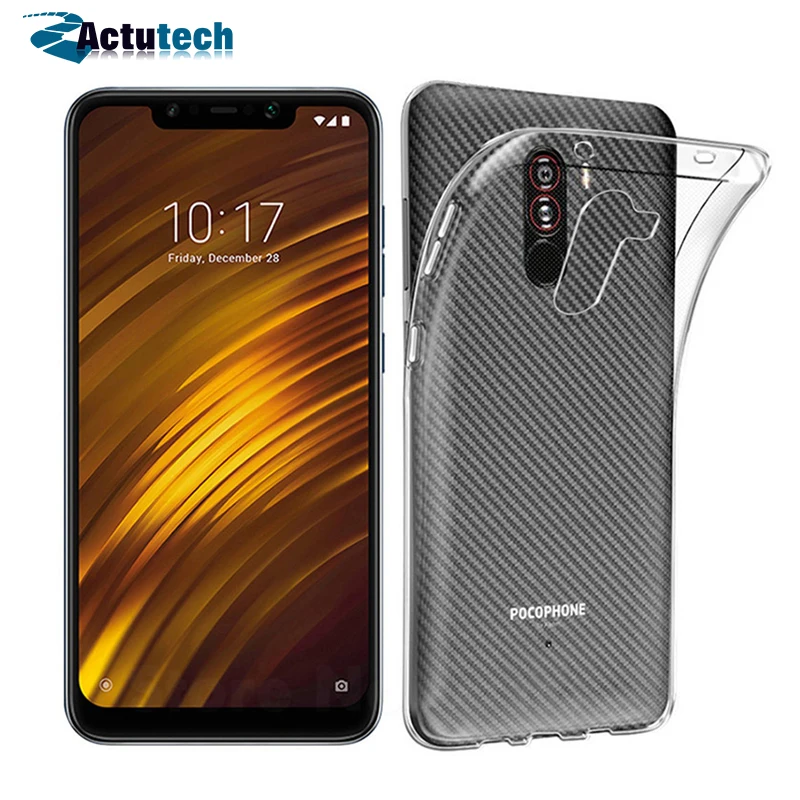 Мягкий чехол из ТПУ Для Xiaomi Pocophone F1 прозрачный силиконовый для Poco | Мобильные