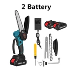 Беспроводная Электрическая цепная пила, садовый инструмент для обрезки дерева, 6 дюймов, 88 в, одна ручная пила, перезаряжаемый портативный