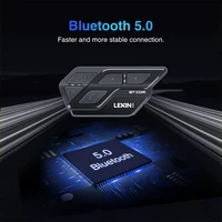 1pc lexin et com motorcycle bluetooth v5 0 intercom with 6 diy color waterproof helmet headsets 1200m for 2 riders auriculares