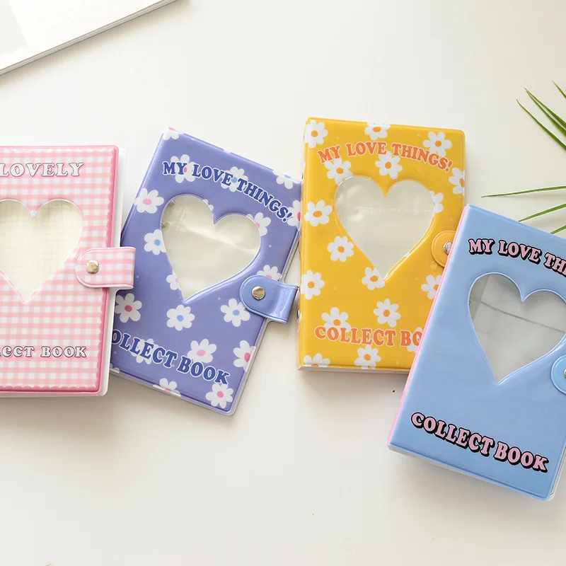 

3 Inch Photo Album Cartoon Plug-in Photocard Holder Cute PVC Hollow Heart Love Polaroid Album Card Bag Collector