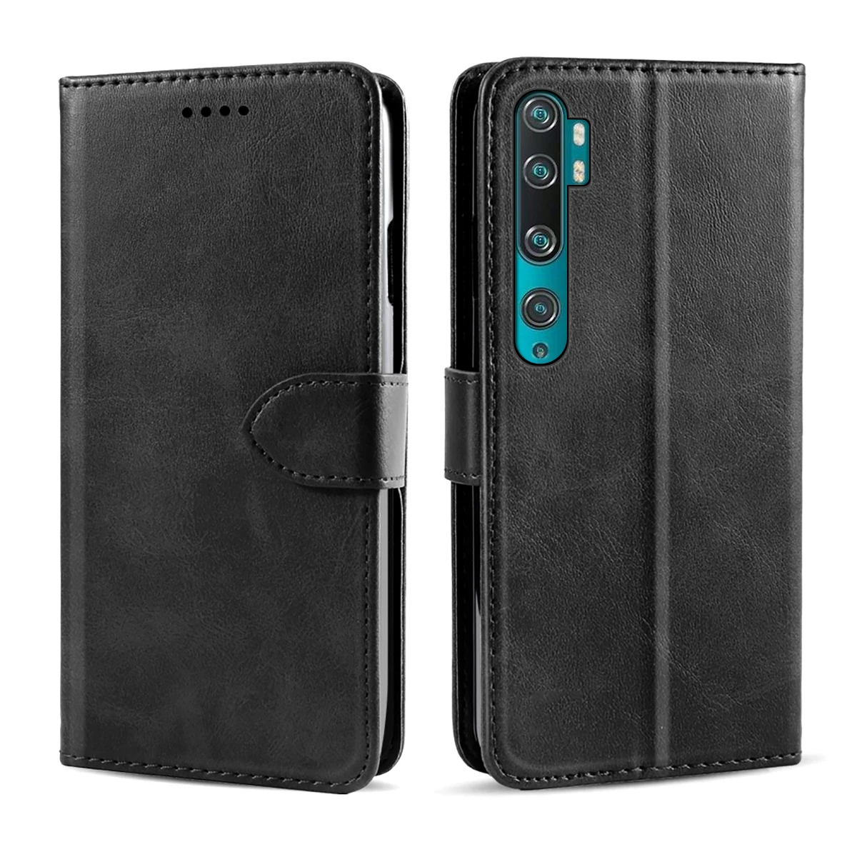Чехол для Xiaomi Mi Note 10 CC9 Pro из зернистой искусственной кожи откидной с подставкой и