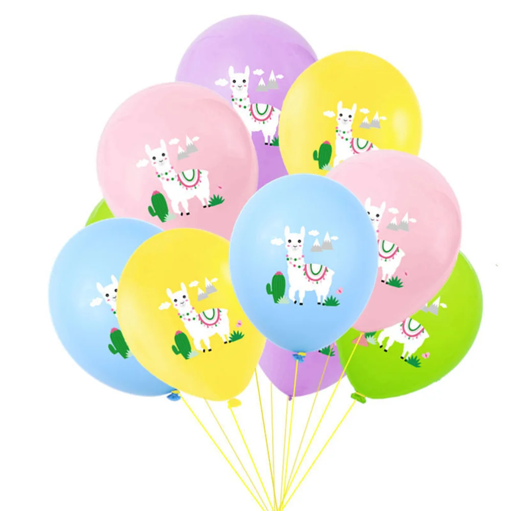 

50pcs Colorful Alpaca Printing Balloons Set Animal Birthday Party Supplies Latex Balloons Party Decoration Without Ribbon