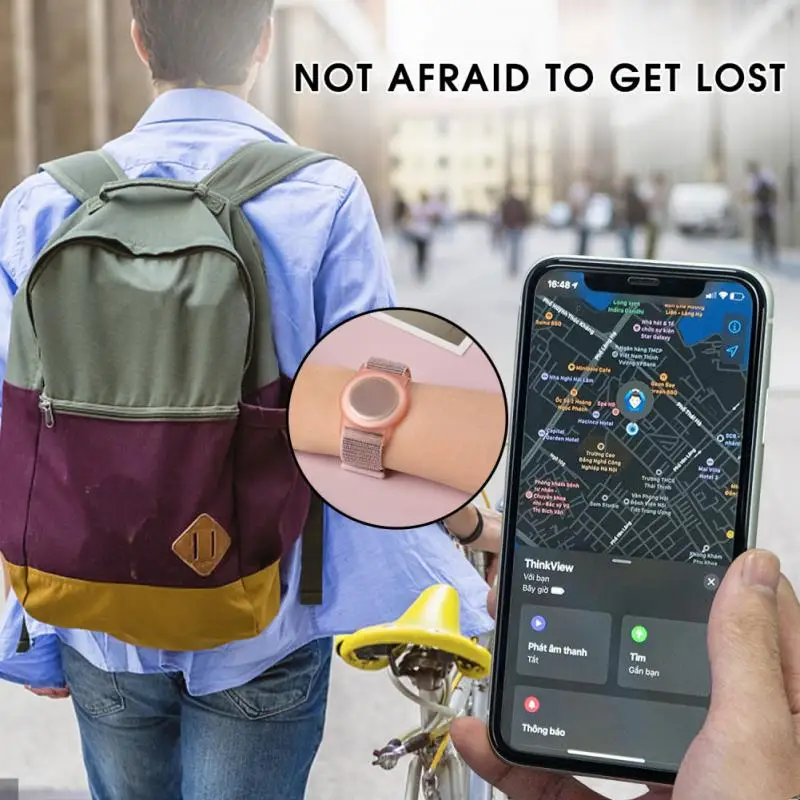 Чехол для AirTag GPS-трекер против потери защитный чехол нейлоновый ремешок детей