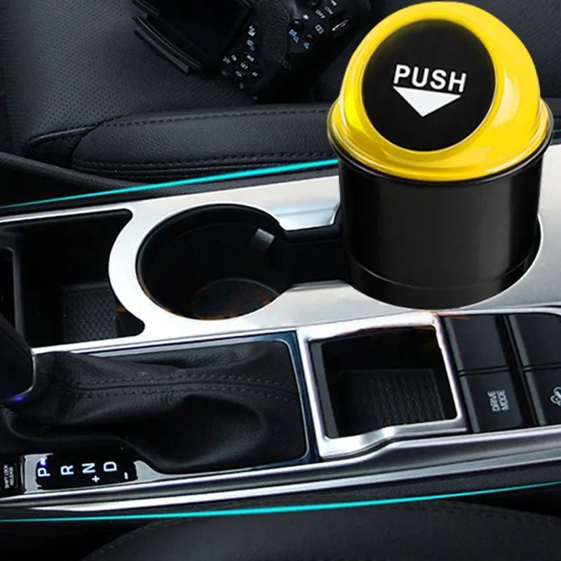 

Car Trash Can Ash-Bin Glove Bag Hand Push Mini Garbage Can Car Interior Accessories/