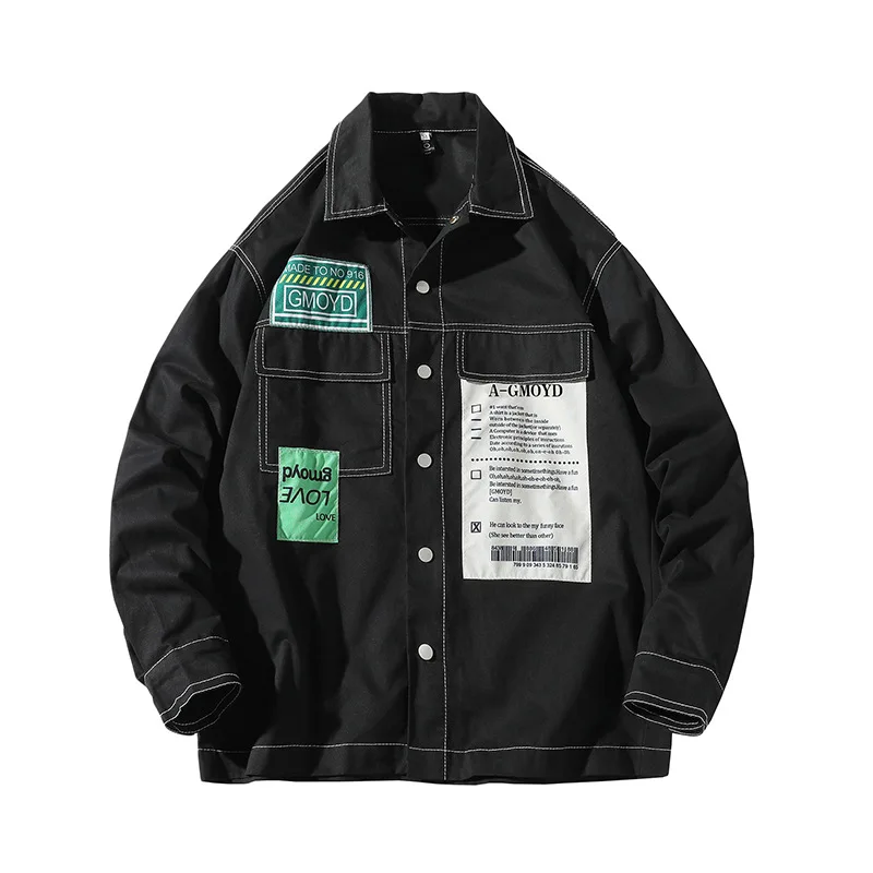 

Latest Design Fashion Men Plus Size 5XL Loose Casual Japanese Style Pocket Cargo Long Sleeve Shirt