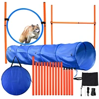 dog agility equipment setdirection training tunnel jump ring jump poleweave%c2%a0pole pet obstacle course training equipment