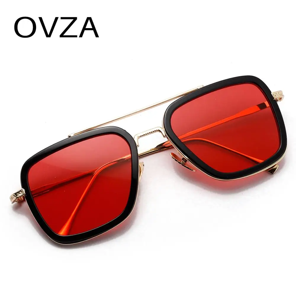 OVZA Модные солнцезащитные очки мужские прямоугольные двухлучевые UV400 Солнцезащитные очки женские брендовые Дизайнерские высокого качества S1089