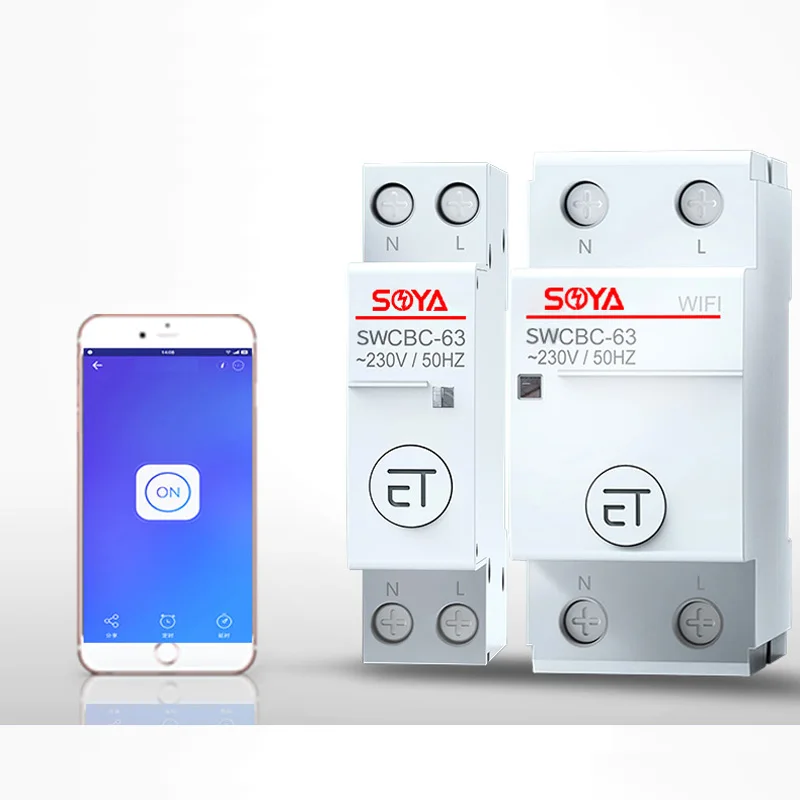 

phone control wifi circuit breaker 1P 2P 6-63A din disconnector