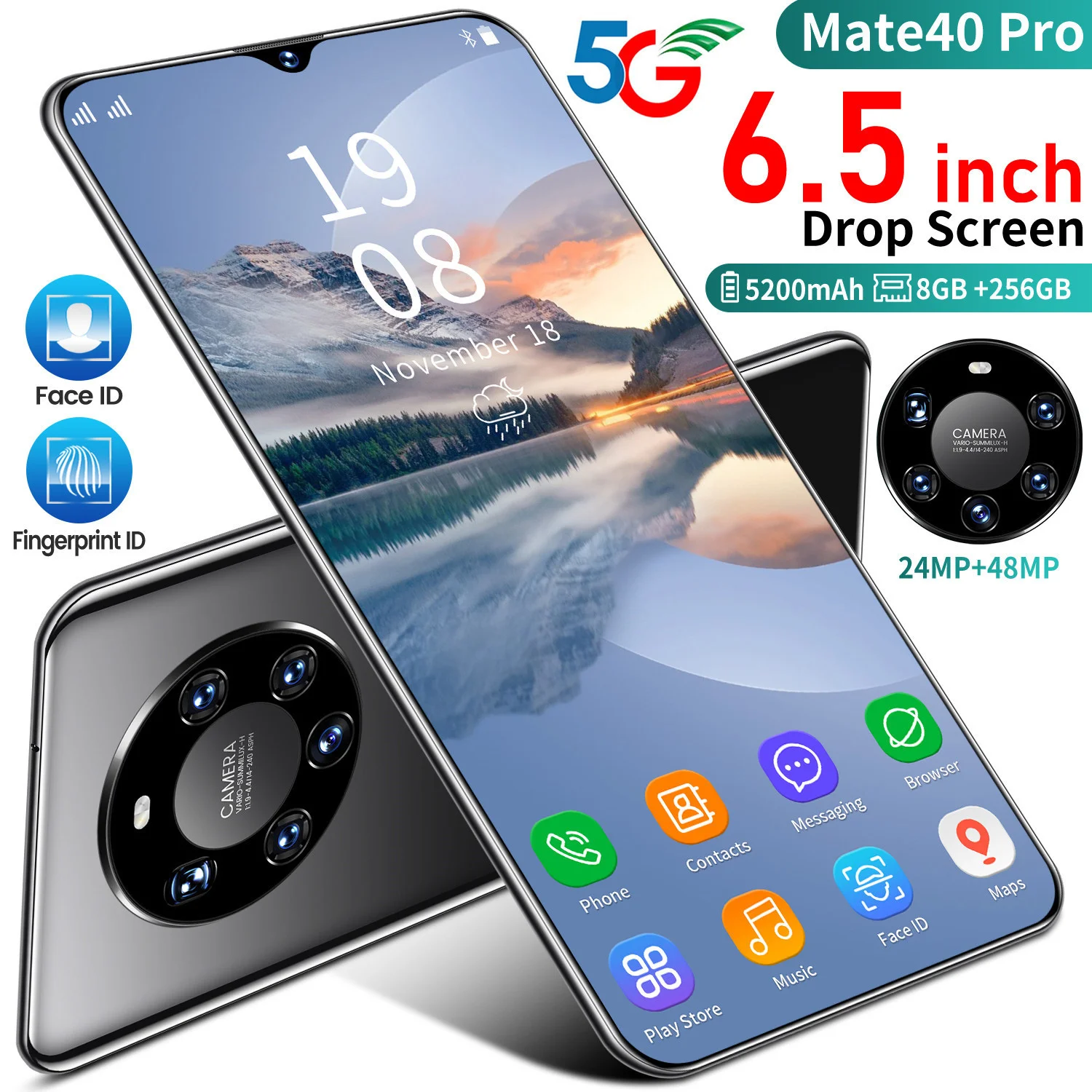

Mate40 Pro 6.5-inch 8 + 256g full screen Smartphone Time limited Genuine The new listing