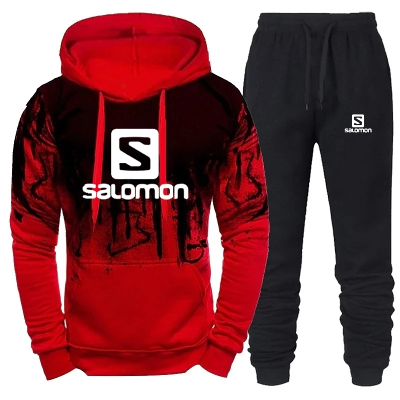 

2021 New Product Men's Suit Men's Hooded Sweater Sweat Shirt Pants Hooded Harajuku Suit Football Series Casual Men's Suit 3XL