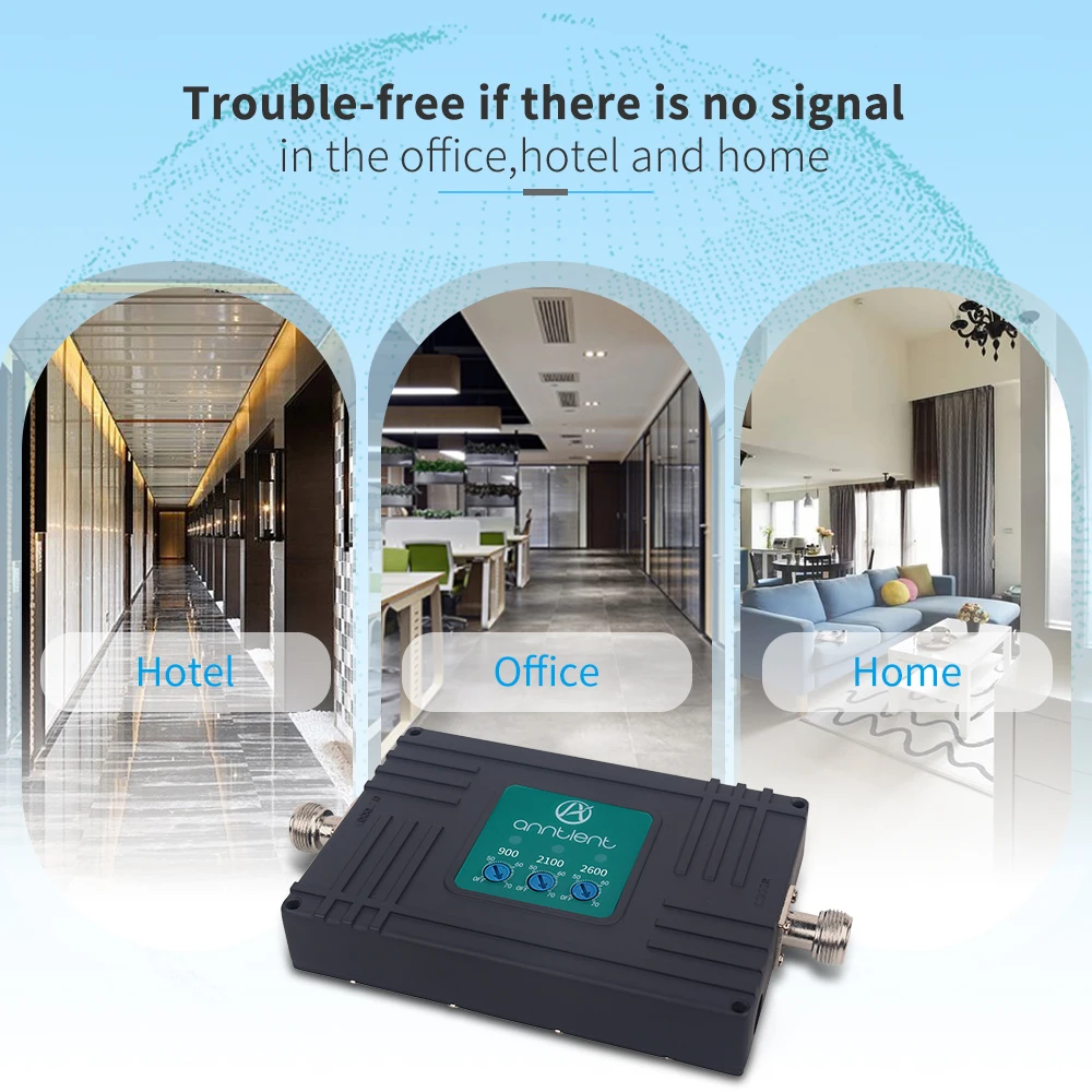 Трехдиапазонный ретранслятор ALC Smart mini GSM 900 + WCDMA 2100 LTE 2600 МГц Усилитель сотового