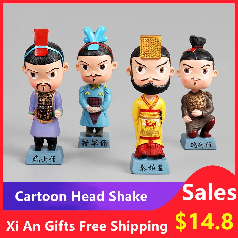 BNBS 4 модели китайские античные Мультяшные качалки головы Терракотовая армия