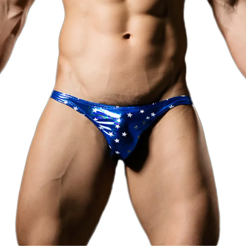 Рождество принт со звездой сексуальное мужское нижнее белье трусы искусственная