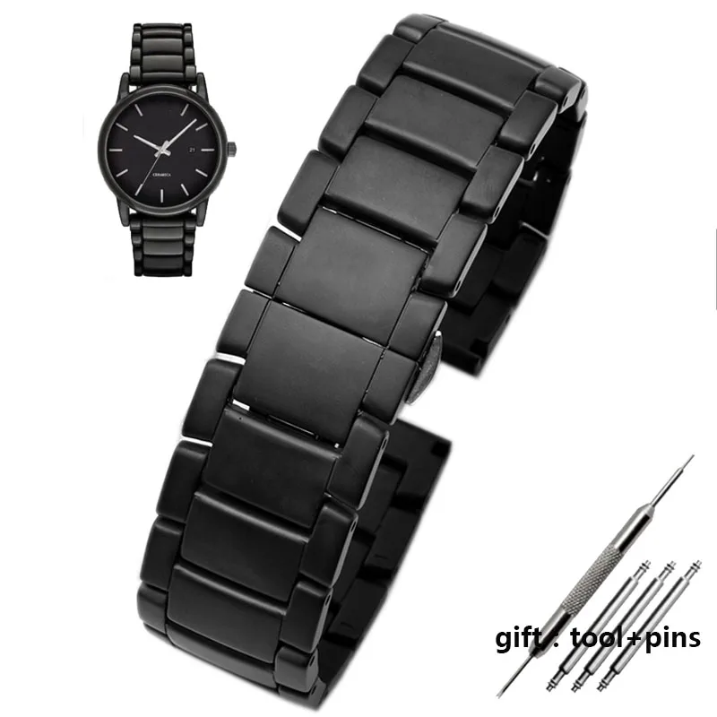 Matte-black Высококачественный керамический ремешок для часов AR1507 AR1508 AR1508 samsung Galaxy watch S3 gear 46 мм ремешок для браслета 22 мм - Цвет ремешка: Matte-black
