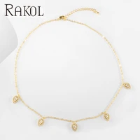 rakol cute water drop cubic zirconia necklace pendant for women party dinner dress accessories girl birthday gift jewelry rk169n