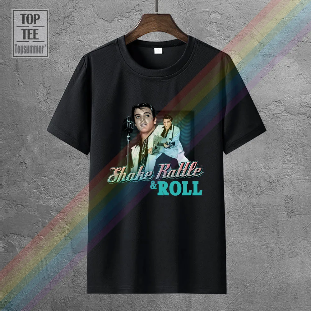 

Elvis Presley Boys' Shake Rattle & Roll Childrens T Shirt Black Rockabilia