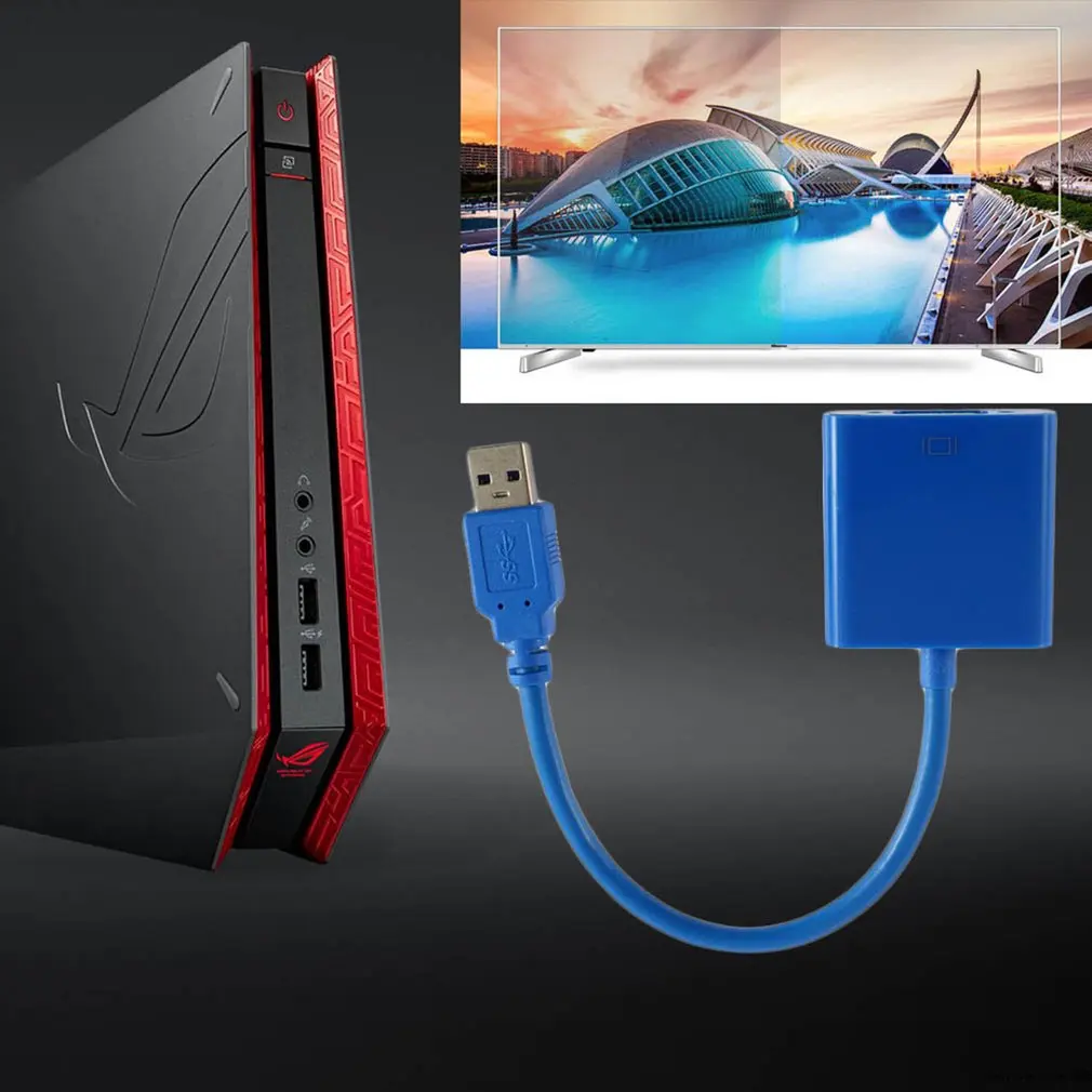 USB 3 0 to VGA Мульти дисплейный адаптер конвертер внешняя видеокарта + диск с