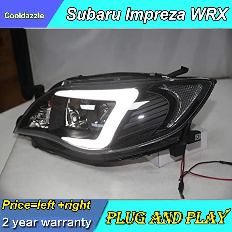 1 пара для Subaru Impreza WRX светодиодный ные фары передние 2009 2010 2011 2012 с дневными