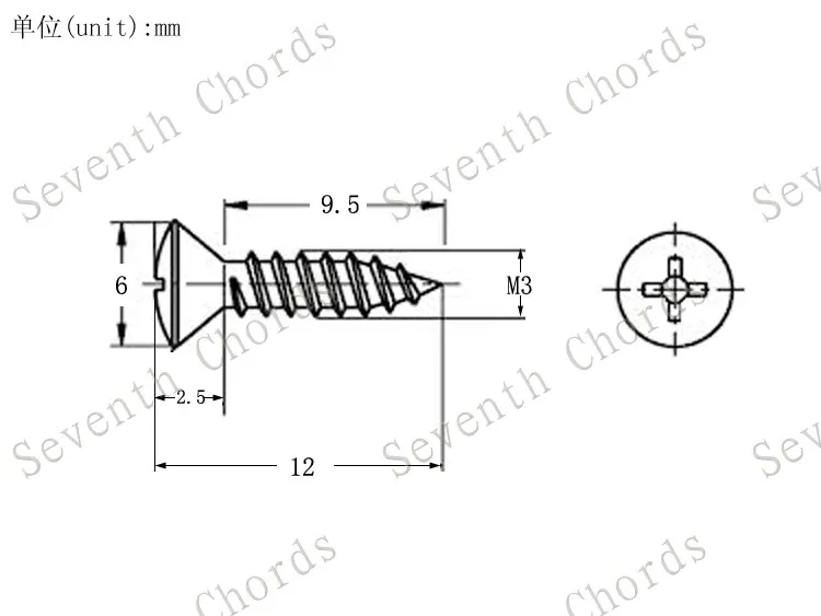 60 pcs elektrische bass gitarre schlagbrett schrauben hohlraum abdeckung jack abdeckung platte schraube m3 12mm chrom schwarz gold gun farbe w