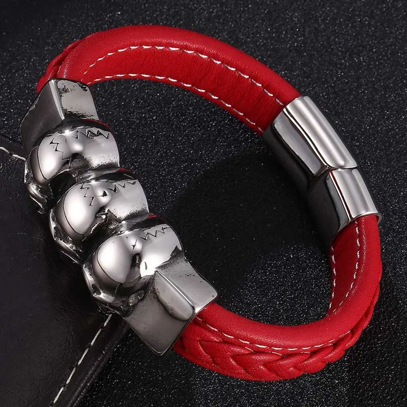 Мужской браслет с черепом из нержавеющей стали серебристого цвета | Украшения и