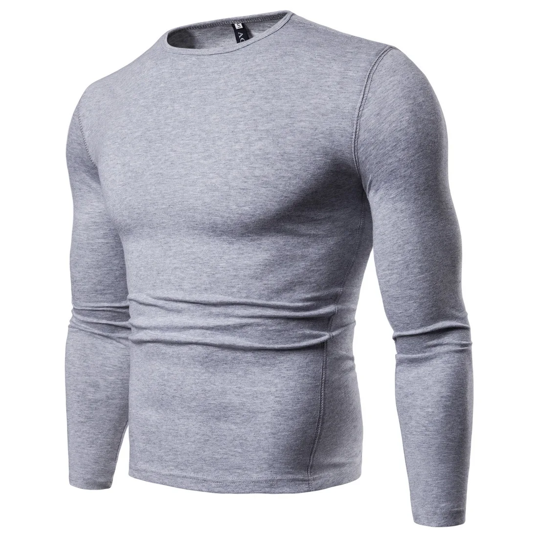 

New Top Sale T Shirt Men Classic Long Sheeve Solid Cotton T-Shirt