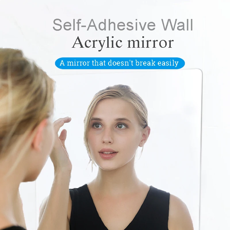 Зеркальные наклейки на стену самоклеящиеся с защитой от падения высокое