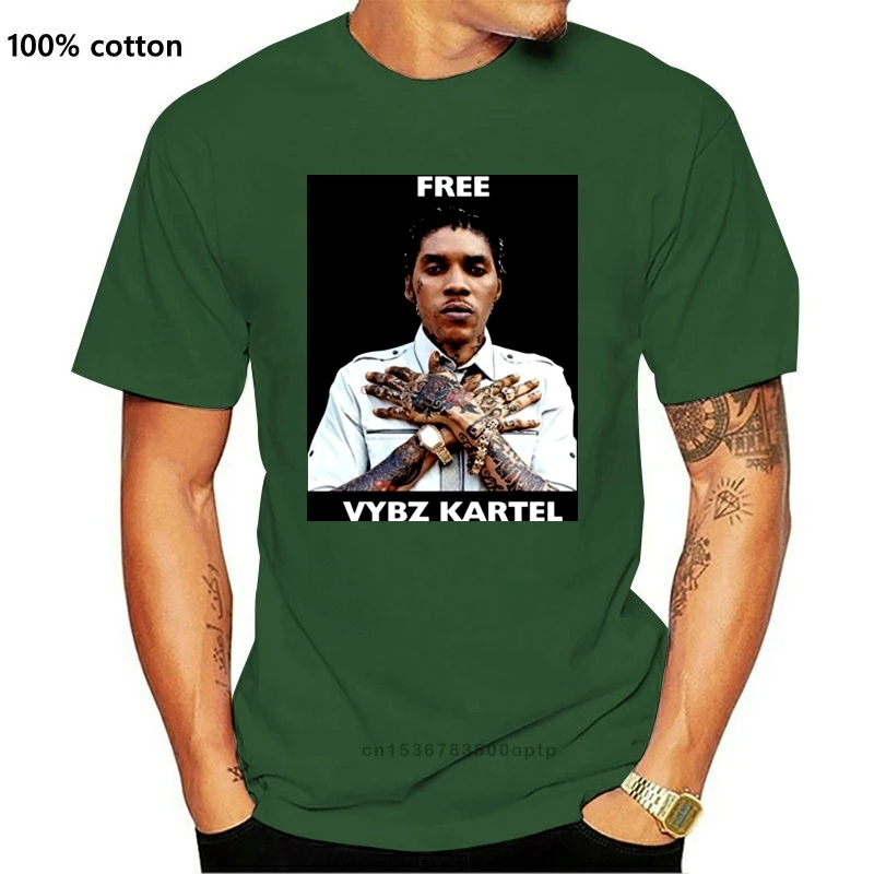 

Men Free Vybz Kartel Gaza Rap Hip Hop Singer Jamaica Reggae T Shirt