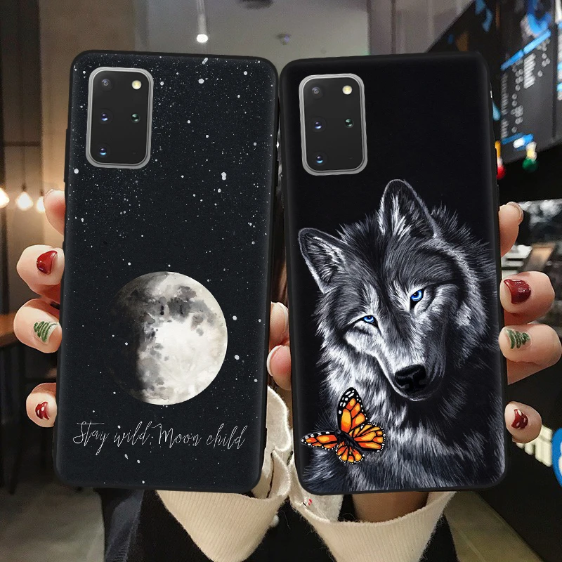 Мультяшный чехол с волком котом жирафом для Samsung S8 S9 S10 S20 Plus Ultra S10E телефона