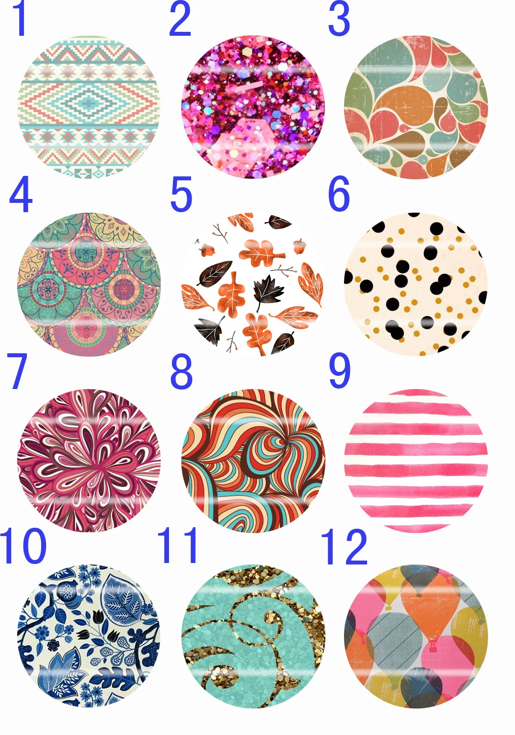 Ручной работы 10 мм ~ 30 красочные картины круглый стеклянный кабошон для украшения