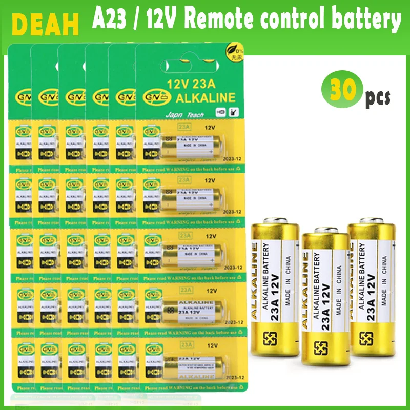 Щелочная батарея 30 шт./лот 12 В 23A 23GA 21/23 A23 A23S E23A EL12 MN21 MS21 V23GA L1028 RV08 GP23A K23A для