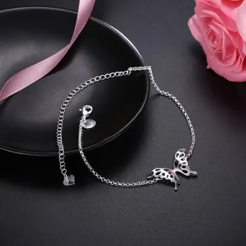 

Another silver anklet fashion butterfly-shaped anklet jewelry wholesale LKNSPCA209