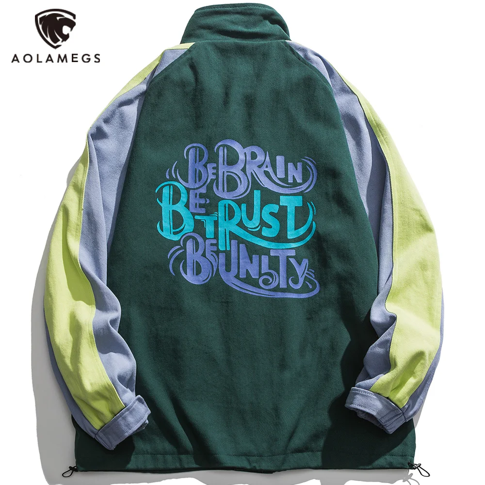 

Мужская куртка в стиле пэчворк, с воротником-стойкой