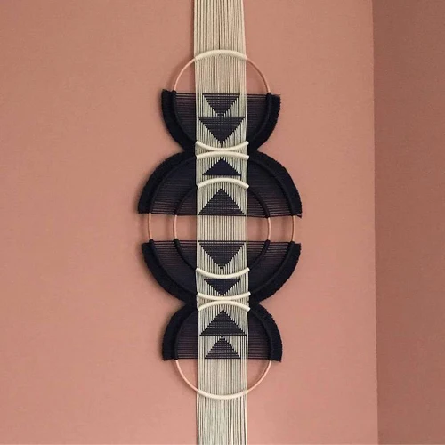 

180 см 4 кольца макраме ручная работа Плетеный настенный гобелен черный белый мексиканский Декор для дома богемный Декор для спальни фермерс...