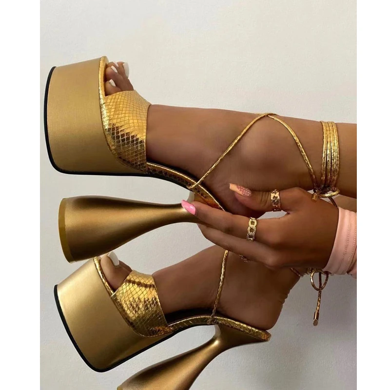 

Женские босоножки на высоком каблуке, однотонные Босоножки с открытым носком и ремешками, модель 42