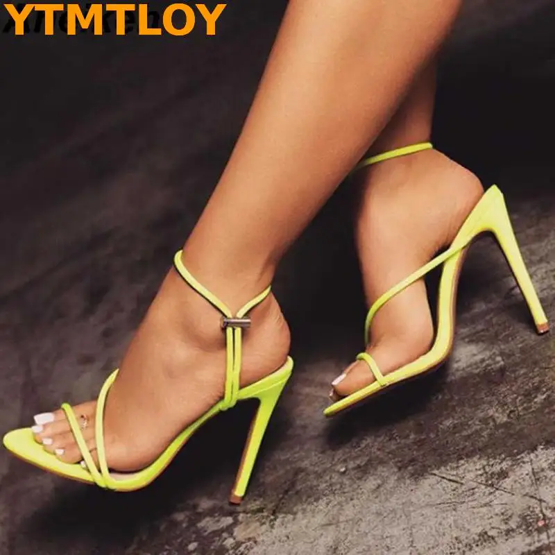 Женские босоножки с ремешком на щиколотке туфли-лодочки тонком высоком каблуке