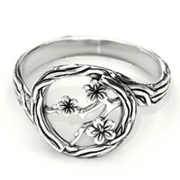 glamour retro floral shaped hollow ladys ring party jewelry classic accessories fashion engagement wedding ring